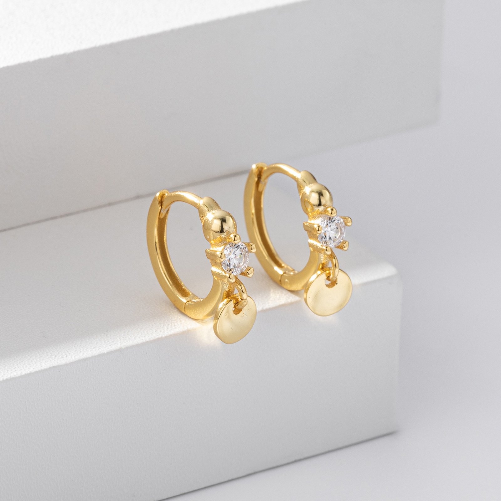 Golden Halo Drop Earrings - 图片 7
